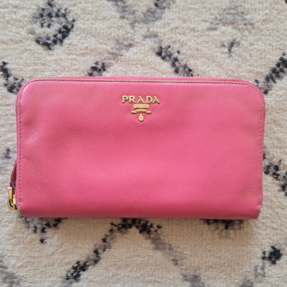 Prada Saffiano Leather Zip Wallet